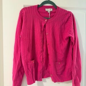 Paul & Shark Vibrant Pink Cable Knit Cardigan